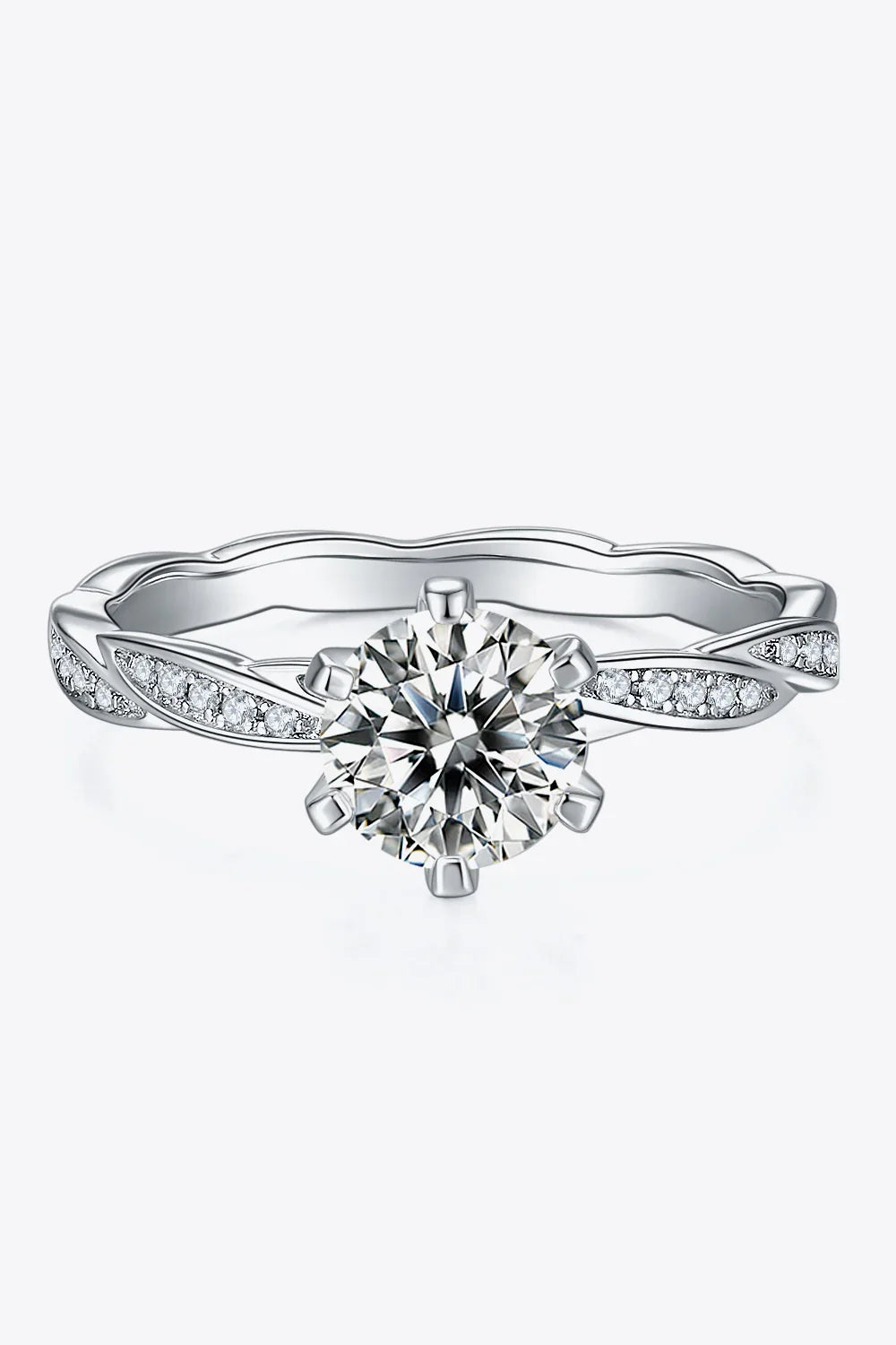 Ring Valentina - 1 Carat Moissanite, Sterling Silver Women's Ring Velanci
