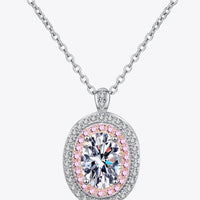Moissanite Pendant Necklace - Sterling Silver 1ct Sparkle Velanci