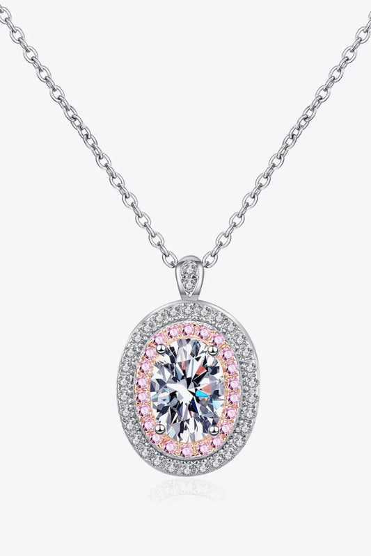 Moissanite Pendant Necklace - Sterling Silver 1ct Sparkle Velanci