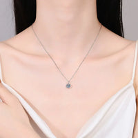 1 Carat Moissanite Sterling Silver Necklace - Minimalist Velanci