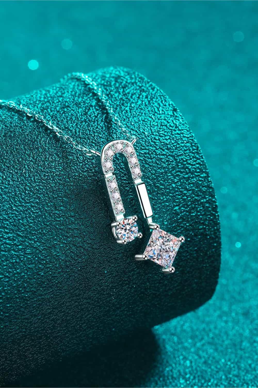 Moissanite Necklace - 1.3ct Sterling Silver Rhodium-Plated Velanci