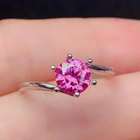 Moissanite Ring Giulia - 1ct Sterling Silver Band Polished Women's Ring Velanci