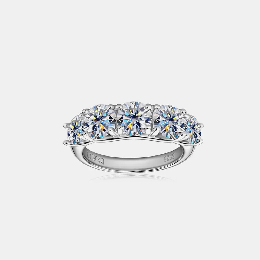 3.6ct Moissanite Sterling Silver Ring Alessia - Sea Sparkle Women's Ring Velanci