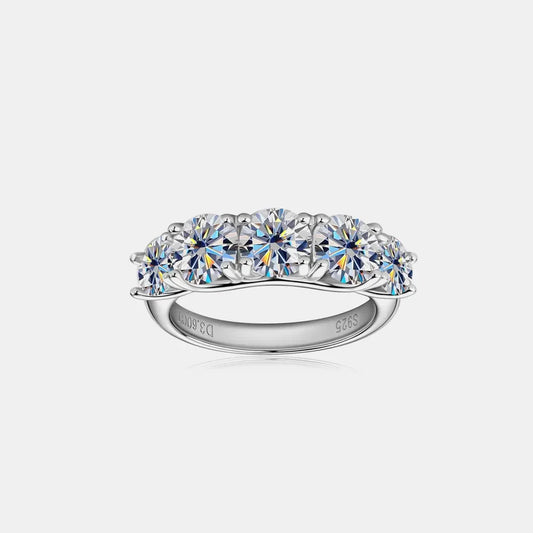 3.6ct Moissanite Sterling Silver Ring Alessia - Sea Sparkle Women's Ring Velanci