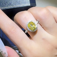 3 Carat Moissanite Sterling Silver Ring Alessia - Halo Shine Women's Ring Velanci
