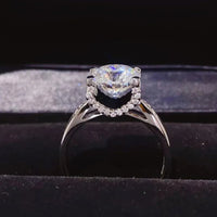 Moissanite Ring Giovanna - 2 Ct Platinum-Plated Silver Women's Ring Velanci