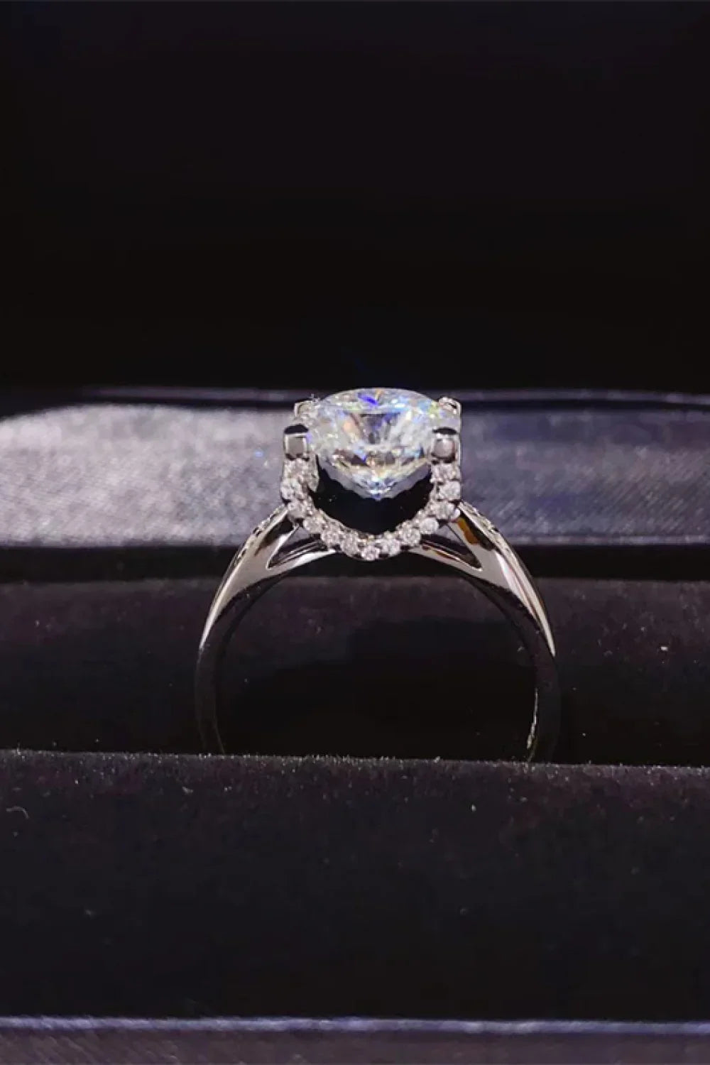 Moissanite Ring Giovanna - 2 Ct Platinum-Plated Silver Women's Ring Velanci