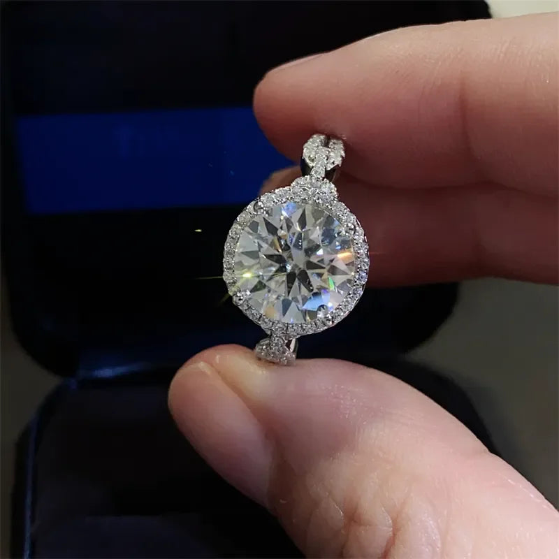 3 Carat Sterling Silver Moissanite Ring Giulia - Bright Women's Ring Velanci