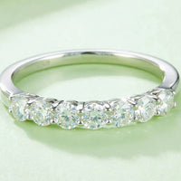 Moissanite Platinum-Plated Ring Giulia - Seven-Stone Shine Women's Ring Velanci