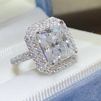 2 Carat Moissanite Ring Giulia - Sterling Halo Setting Women's Ring Velanci