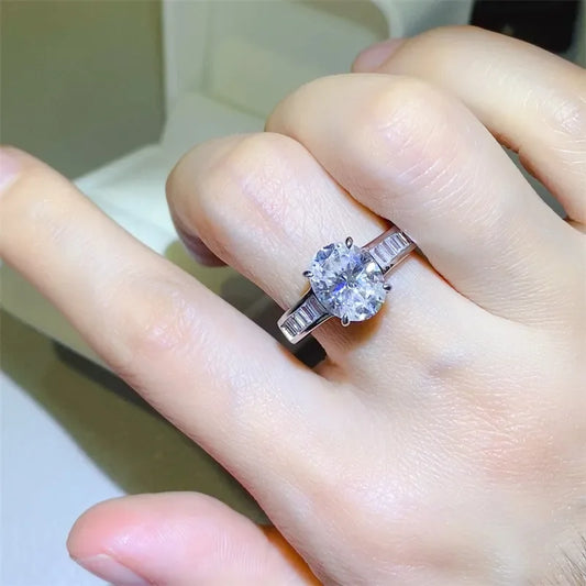 3 Carat Moissanite Sterling Ring Isabella - Coastal Sparkle Women's Ring Velanci