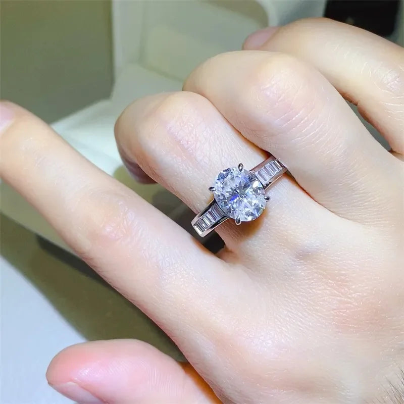 3 Carat Moissanite Sterling Ring Isabella - Coastal Sparkle Women's Ring Velanci