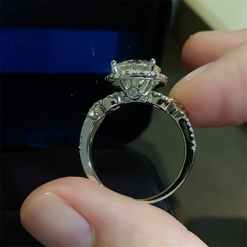 3 Carat Sterling Silver Moissanite Ring Giulia - Bright Women's Ring Velanci