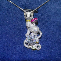 2 Carat Moissanite Necklace - Platinum-Plated Sterling Shine Velanci