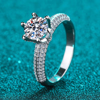 2 Carat Moissanite Ring Francesca - Sterling Silver Women's Ring Velanci