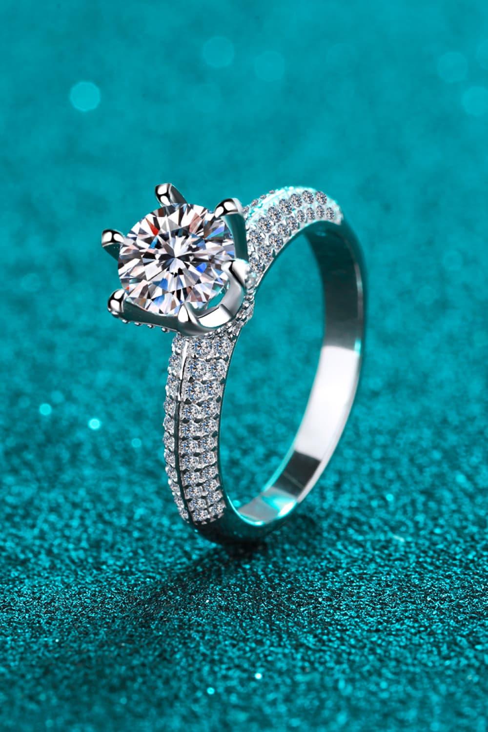 2 Carat Moissanite Ring Francesca - Sterling Silver Women's Ring Velanci