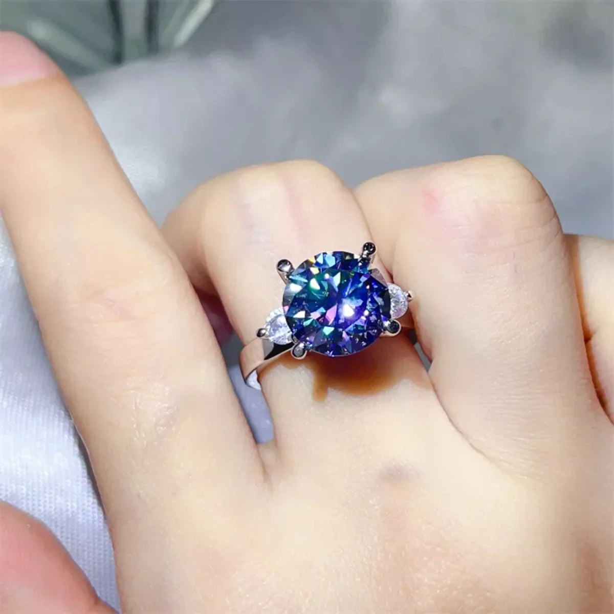5 Carat Moissanite Sterling Ring Giovanna - Coastal Sparkle Women's Ring Velanci