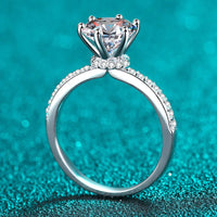 Sterling Silver Moissanite Ring Elena - 2 Carat Sparkle Women's Ring Velanci