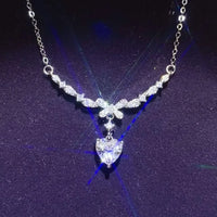 1 Carat Sterling Silver Moissanite Necklace - Minimal Shine Velanci