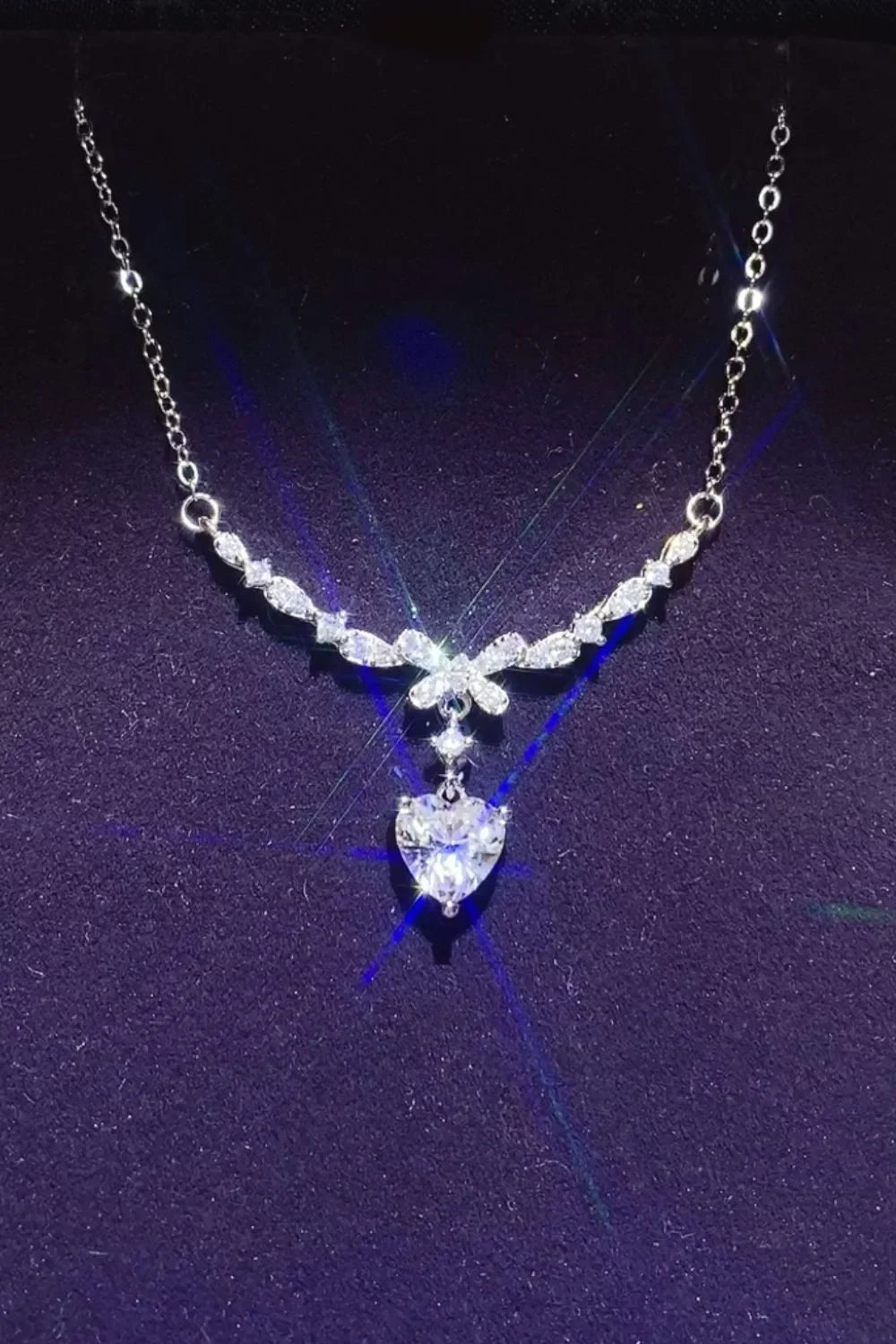 1 Carat Sterling Silver Moissanite Necklace - Minimal Shine Velanci