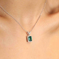 1.25 Carat Lab-Grown Emerald Pendant In Sterling Silver Velanci