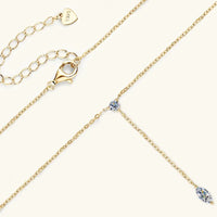 VVS1 Moissanite Y-Drop Necklace - 18K Gold-Plated Silver Velanci