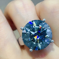 Moissanite Sterling Silver Ring Anna - 20 Carat Center Stone Women's Ring Velanci