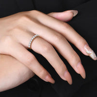 Moissanite Sterling Silver Ring Giulia - Lightweight Sparkle Women's Ring Velanci