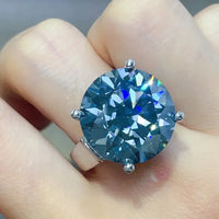 Moissanite Sterling Silver Ring Anna - 20 Carat Center Stone Women's Ring Velanci