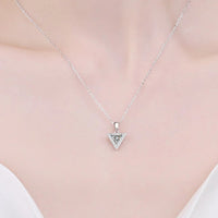 Sterling Triangle Moissanite Pendant Necklace - Sleek Velanci