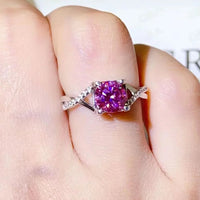 Ring Giulia - Crisscross 1 Carat Moissanite Band Shine Women's Ring Velanci