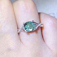 Moissanite Ring Giovanna - 1 Carat Crisscross Silver Women's Ring Velanci