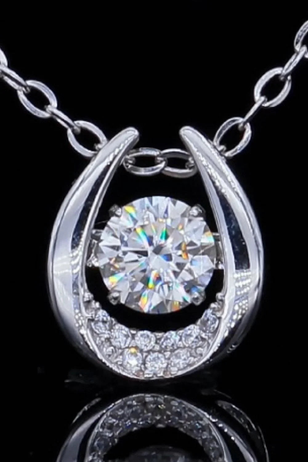 Minimalist 0.5ct Moissanite Zircon Pendant Necklace - Silver Velanci