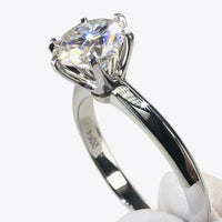 Sterling Silver Moissanite Ring Giovanna - 3ct Center Stone Women's Ring Velanci