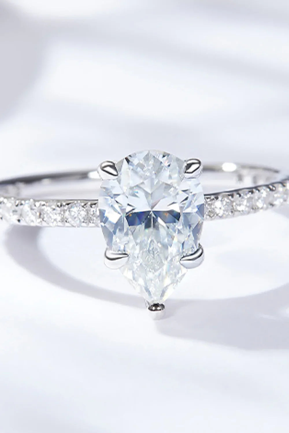 1.8 Carat Moissanite Teardrop Ring Bianca - Icy Shine Women's Ring Velanci