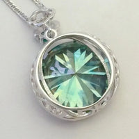 Moissanite Sterling Silver Pendant Necklace Everyday Wear Velanci