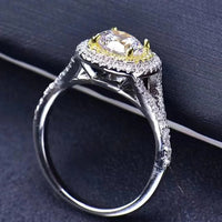 Two-Tone 1Ct Moissanite Ring Giulia - Halo Brilliance Women's Ring Velanci