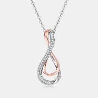 Sterling Silver Moissanite Infinity Necklace - Dainty Velanci