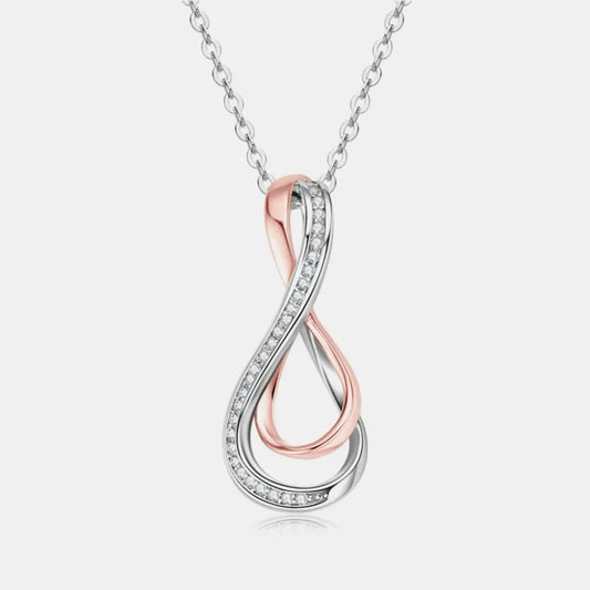 Sterling Silver Moissanite Infinity Necklace - Dainty Velanci