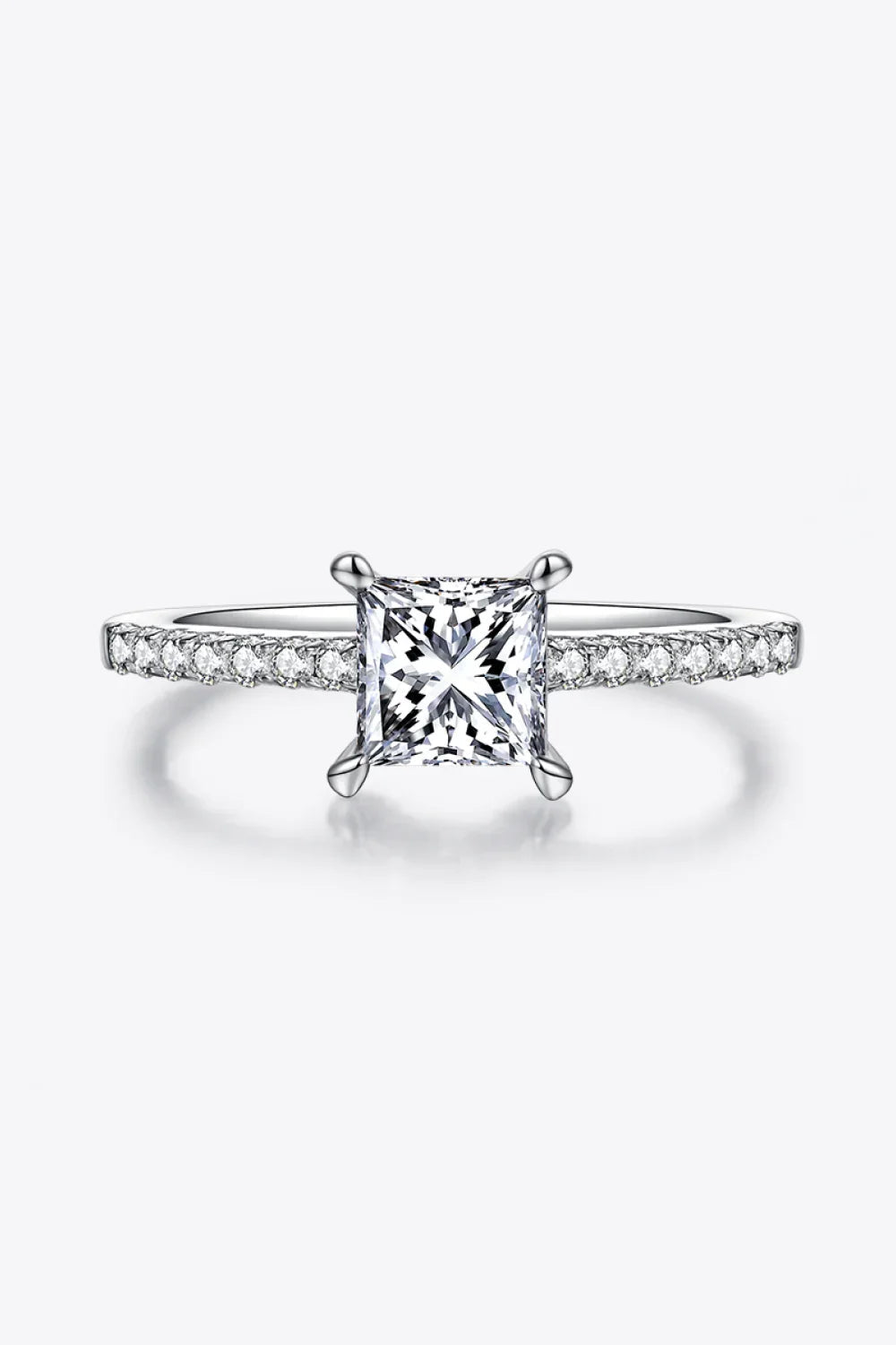 Moissanite Ring Aurelia - 1.21ct Silver Shine Everyday Women's Ring Velanci