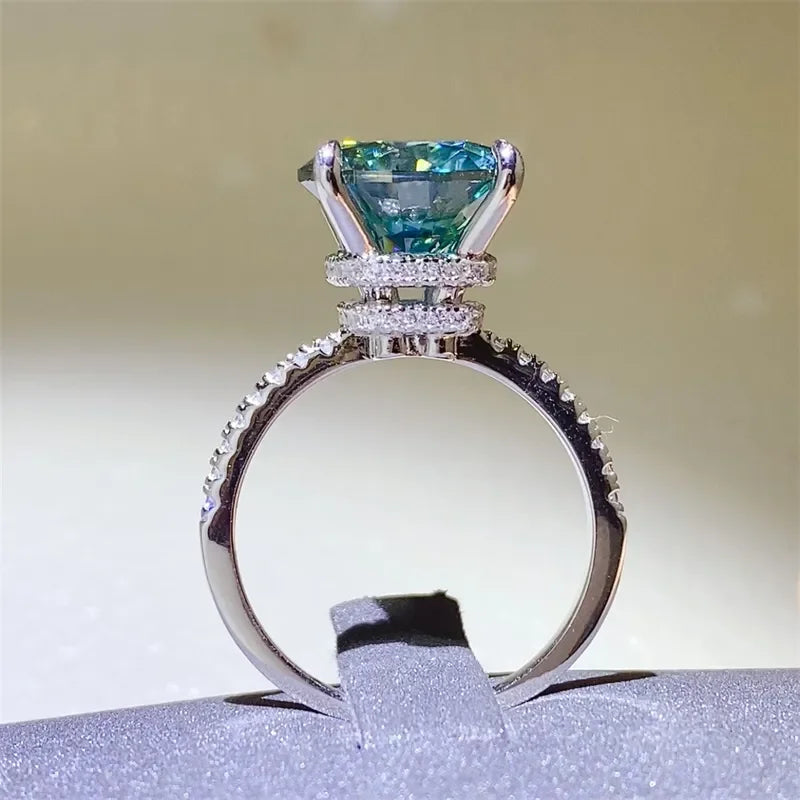 Ring Elena - 5 Carat Moissanite Zircon Sterling Silver Women's Ring Velanci