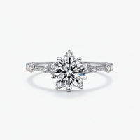 One Carat Moissanite Ring Giulia - Six-Prong Rose Gold Women's Ring Velanci