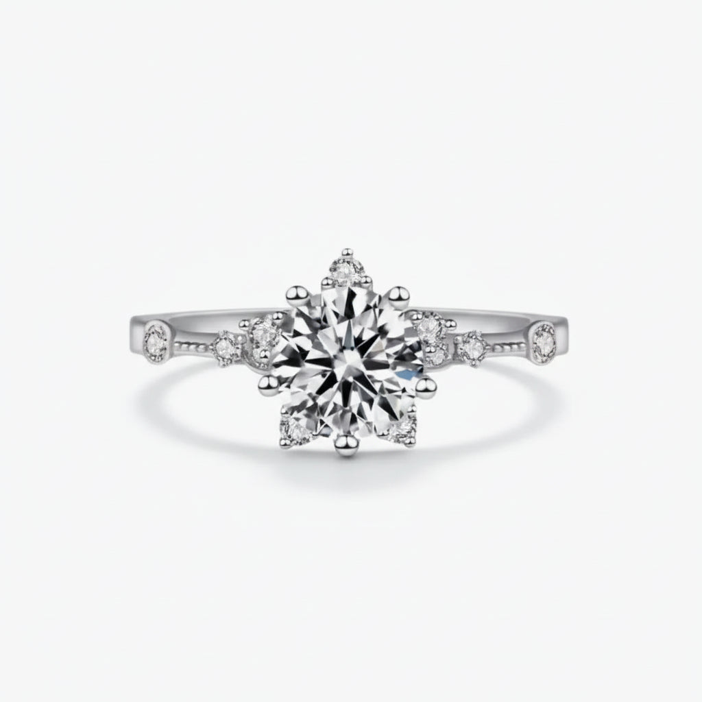 One Carat Moissanite Ring Giulia - Six-Prong Rose Gold Women's Ring Velanci