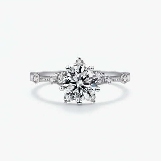 One Carat Moissanite Ring Giulia - Six-Prong Rose Gold Women's Ring Velanci