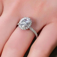 2 Carat Minimalist Moissanite Ring Alessia - Halo Shine Women's Ring Velanci