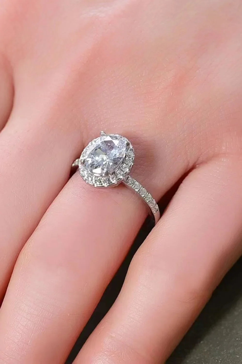2 Carat Minimalist Moissanite Ring Alessia - Halo Shine Women's Ring Velanci