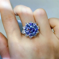Ring Bianca - 10 Carat Moissanite Sterling Silver Halo Women's Ring Velanci