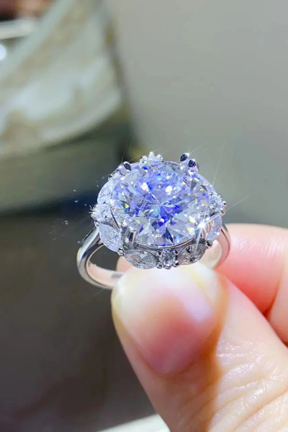 5 Carat Moissanite Sterling Ring Amelia - Coastal Shine Women's Ring Velanci