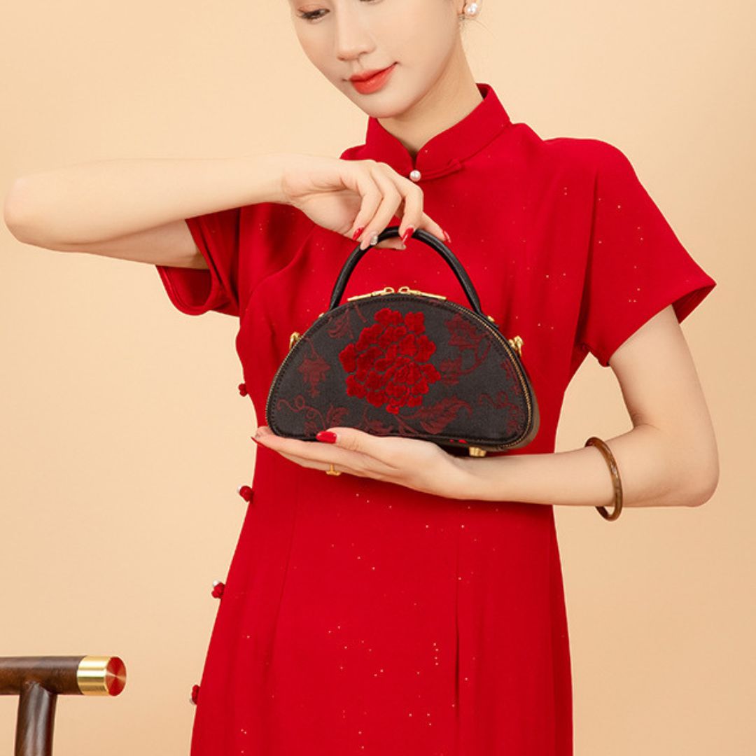 Majestic Rose Velvet Handbag by Velanci