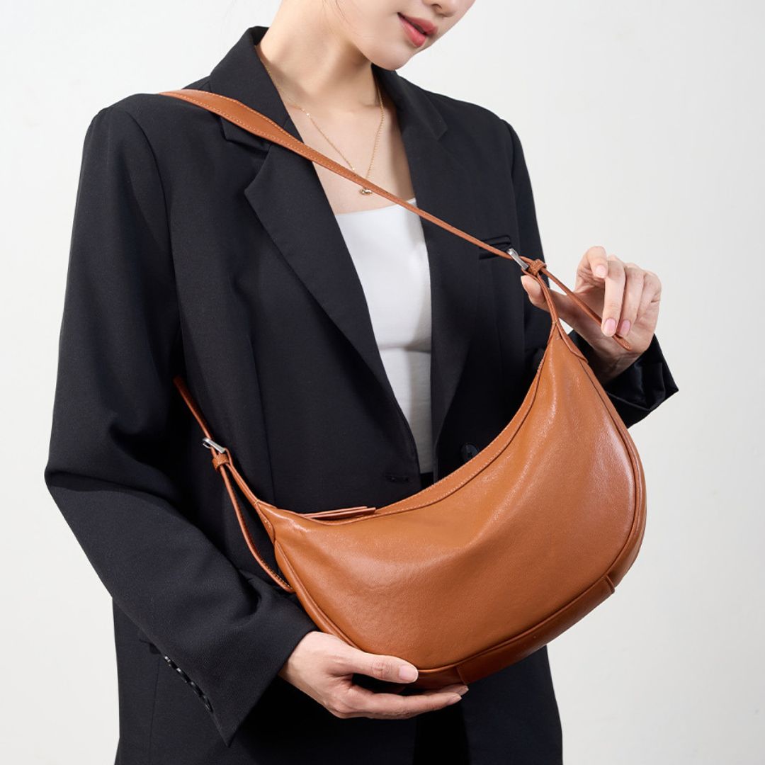 Evening Glow Luxe Leather Handbag